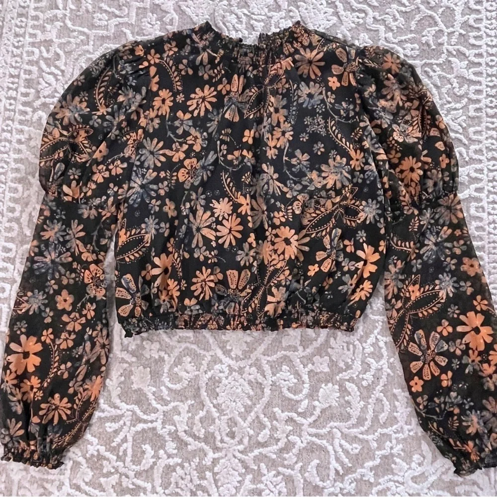 Free People Clarissa Floral Print Top